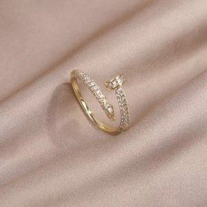14K Gold filled diamond solitaire ring​